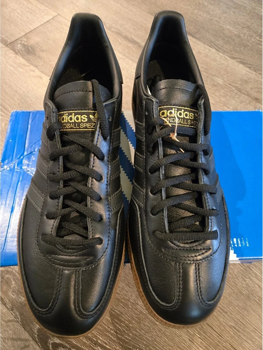 adidas Handball Spezial JS3868 Black Carbon Gold Mens 8.5 Womens 9.5 New OG Box